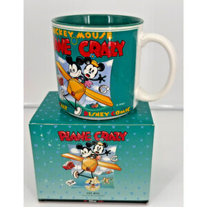 Vintage Walt Disney Mickey Mouse Plane Crazy Collectible Coffee Mug and Box